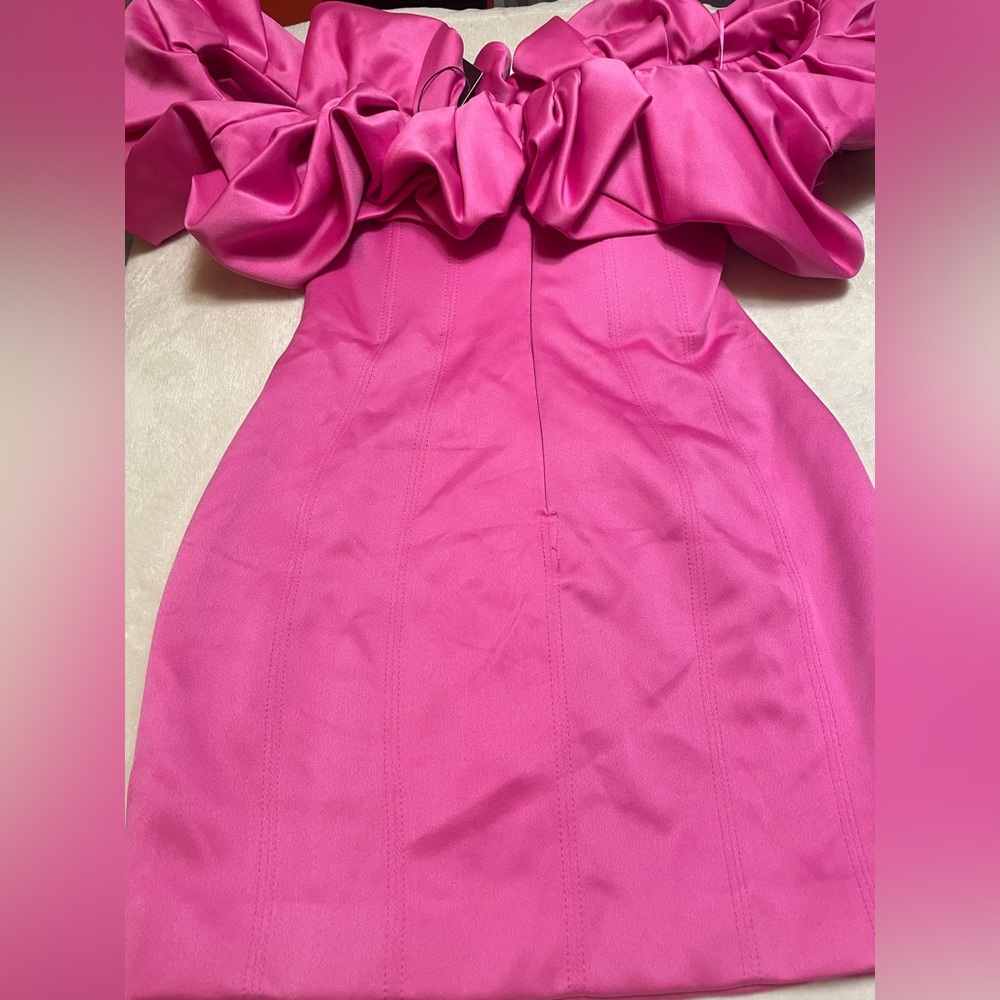 Fashion Nova Pink Off-Shoulder Sheath Dress